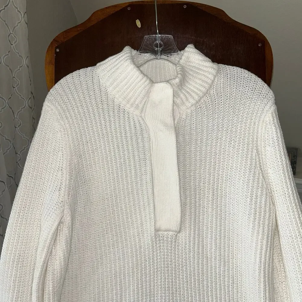 Soft surroundings white knit Highland Tunic Sweater medium 2BV93